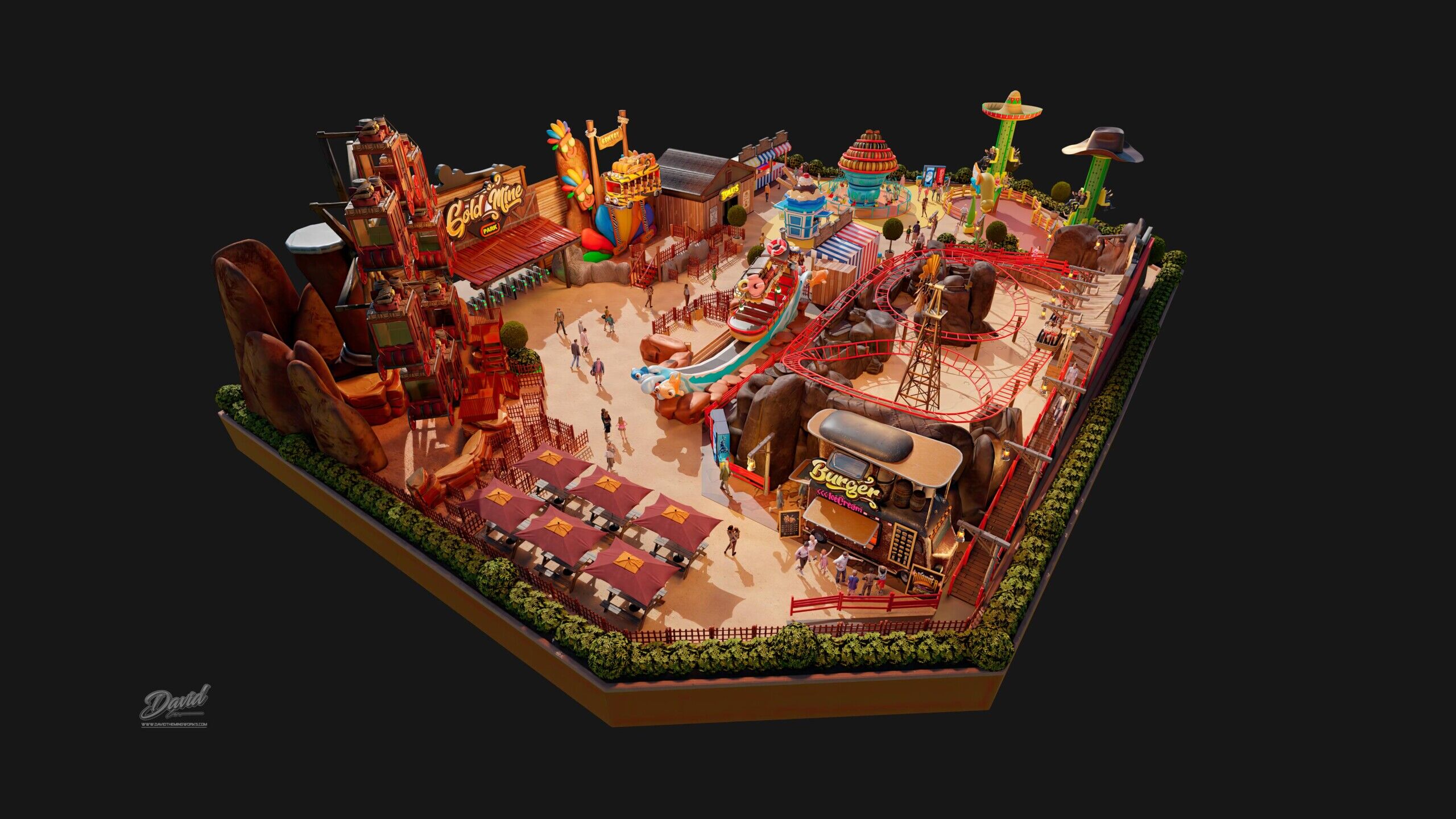 diseño de roller coasters para parques temáticos