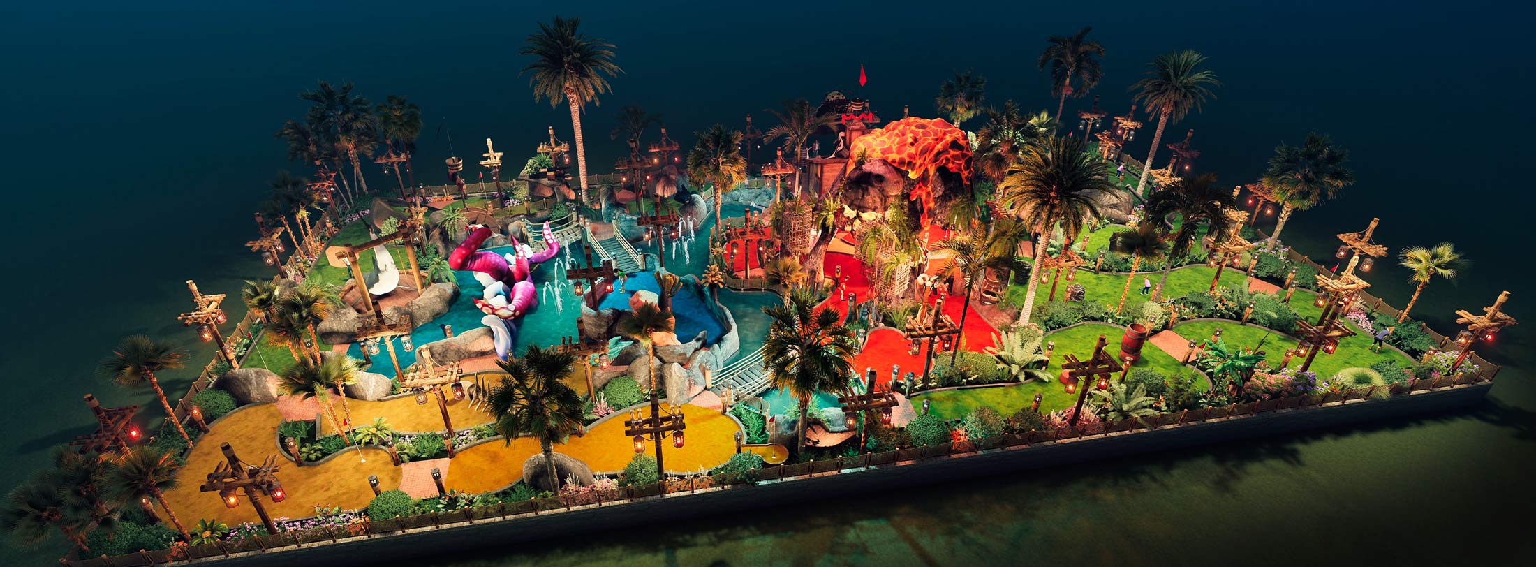 diseño de mini golf tematico