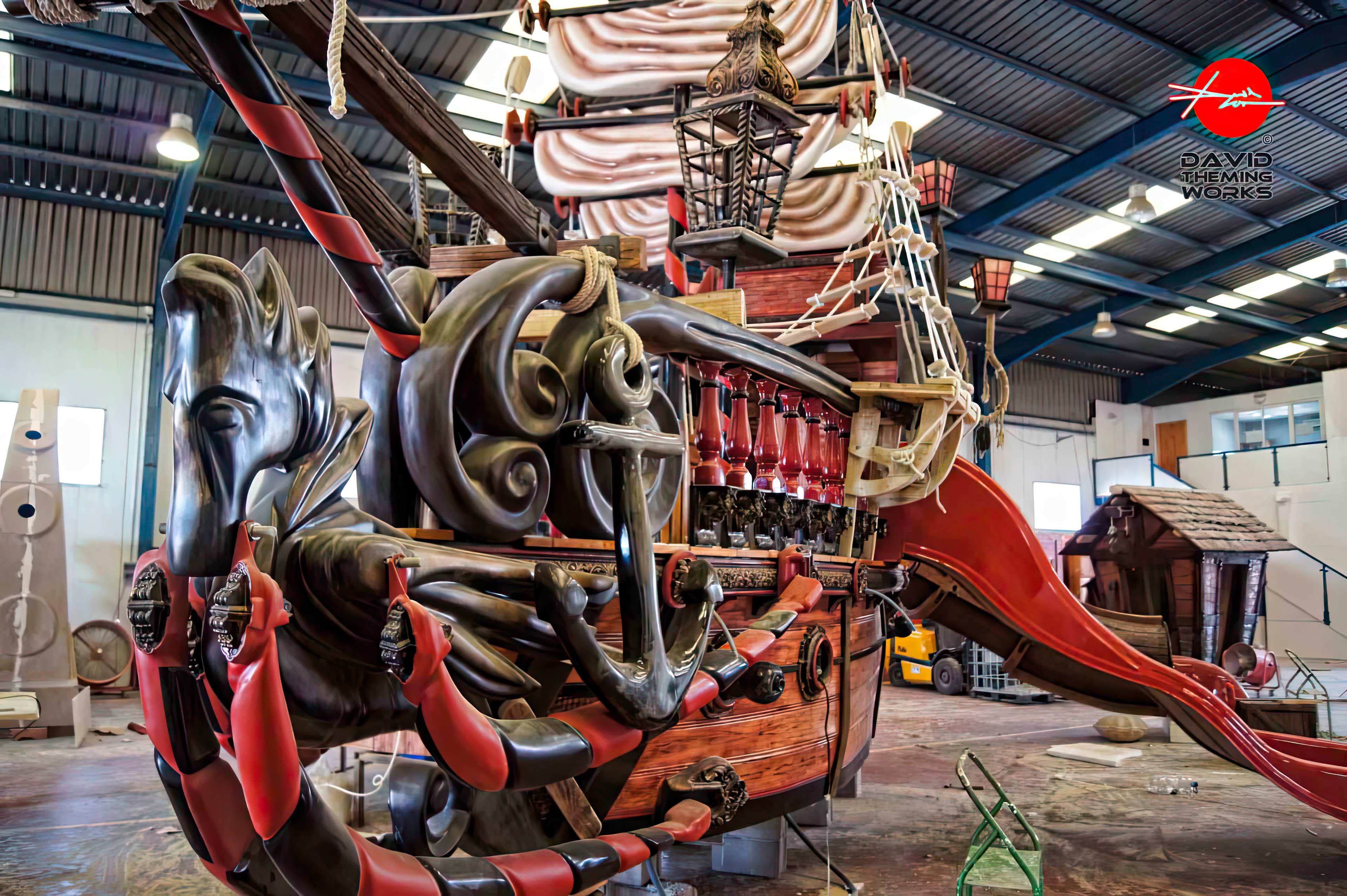 barco pirata temático para piscinas infantiles estructuras de barco pirata acuático